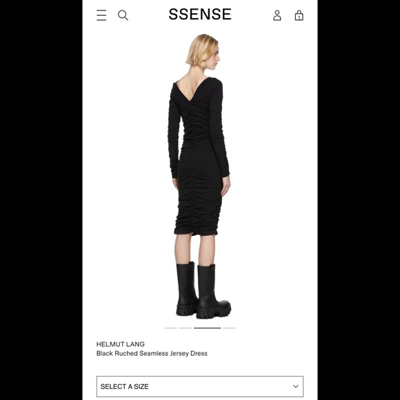 Helmut Lang
Black Ruched Seamless Jersey Dress - Picture 2 of 2